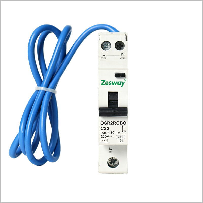 18mm Single Module RCBO, 6KA, 1P+N 10mA, Dual-feed capable circuit breaker