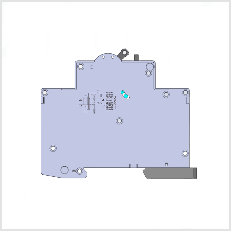 18mm,single Module residual current circuit breaker , with , overload protection 6kA , 1P+N, RCBO