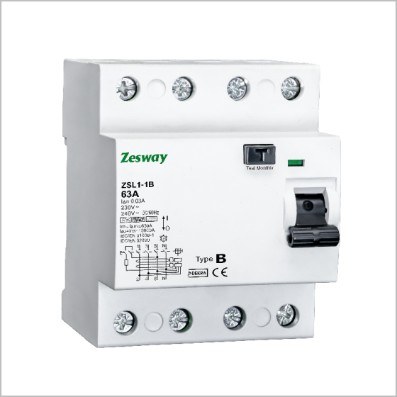 ZSL1-1B，Type B Residual Current Circuit Breaker (RCCB)， magnetic Industrial-Grade Leakage Protection (16-100A)